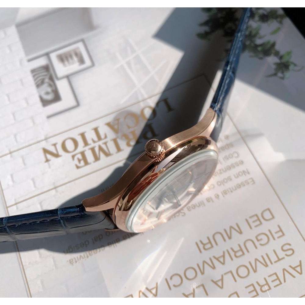 Emporio Armani 鏤空面盤 藍色皮帶 AR1947 阿瑪尼 自動上鍊機械錶-細節圖8
