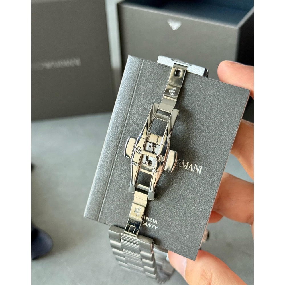 Emporio Armani 黑面鋼帶 AR5855 阿瑪尼三眼男錶-細節圖6