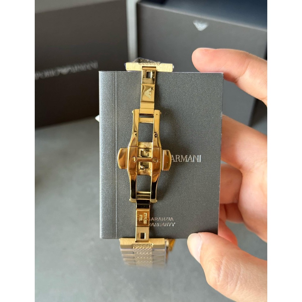 Emporio Armani 黑面金色鋼帶 三眼 AR5857 阿瑪尼男錶-細節圖5