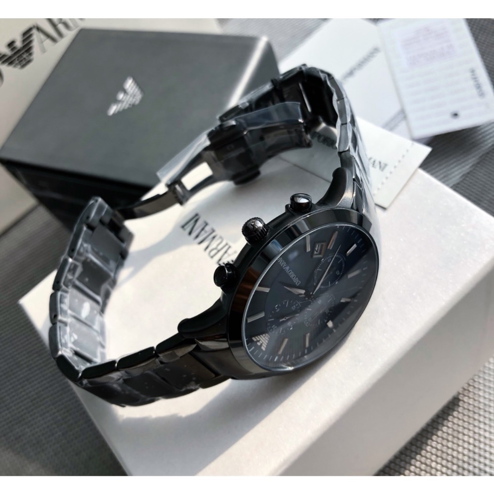 Emporio Armani 藍面鐵灰色鋼帶 AR11215 阿瑪尼三眼男錶-細節圖3