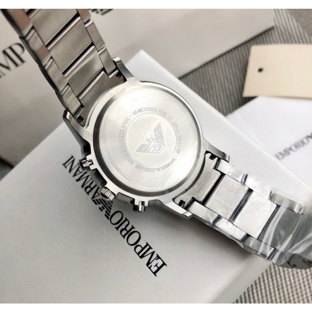 Emporio Armani 藍面鋼帶 AR11164 阿瑪尼三眼男錶-細節圖3