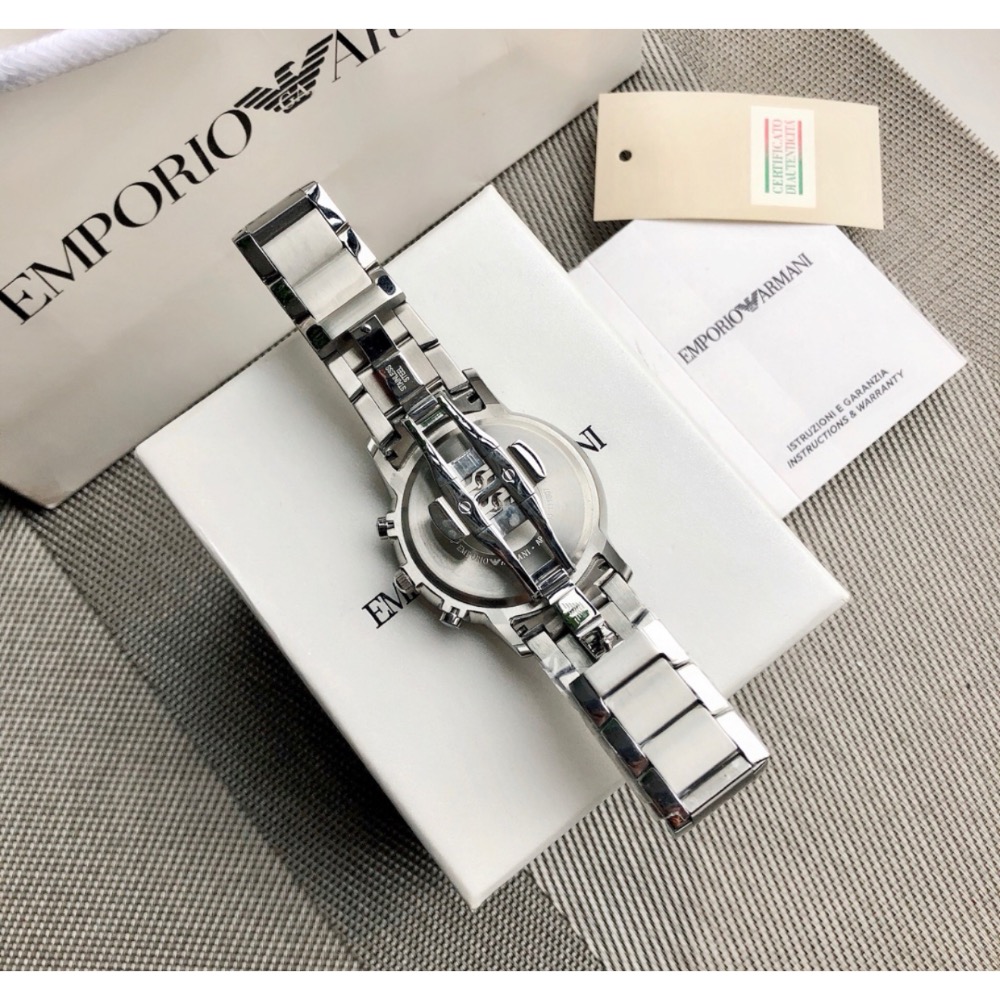 Emporio Armani 藍面鋼帶 AR11164 阿瑪尼三眼男錶-細節圖5
