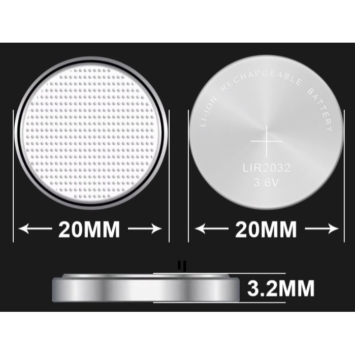 ►159◄LIR2032 可充電 充電 水銀電池 鈕扣電池-細節圖3