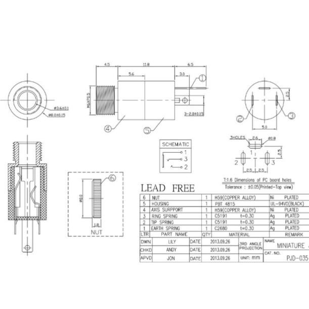 ►3027◄PJ-392 帶螺紋 耳機 3.5MM音訊視頻插座 3.5身歷聲 耳機座 帶螺母 立式-細節圖4