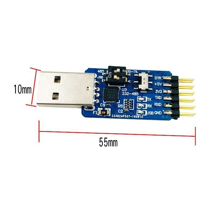 ►571◄USB轉UART串口模組CP2102 usb TTL485 232互轉自恢復六合一多功能-細節圖2