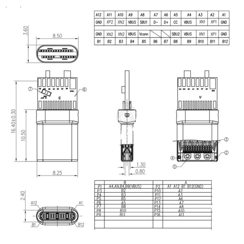 ►1660◄3.1TYPE-C公頭轉接 16焊點 高速資料 PD快充 DIY燒錄 帶電容 三件外殼-細節圖4