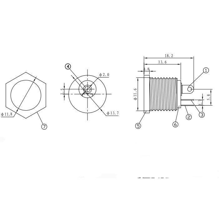 ►2302◄DC-022電源插座+防水帽 DC5.5*2.1mm 電源座含防水防塵帽-細節圖4