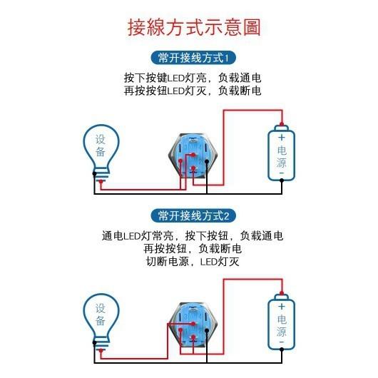 ►2220-2224◄19mm金屬按鈕開關 自鎖 有段開關 環形光圈 天使眼 防水IP67 帶燈 送線組-細節圖5