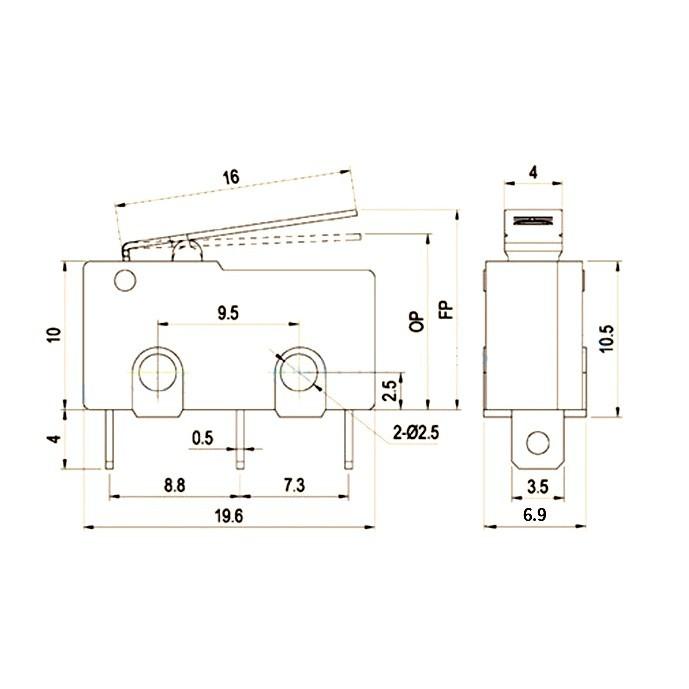 ►2232◄3D列印機 KW4-3Z-3直柄微動開關 限位元 行程開關SS-5GL元件-細節圖4