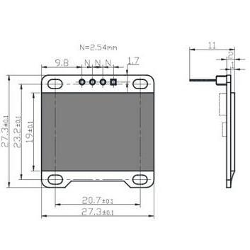►495◄藍色 OLED顯示幕 0.96寸 12864 IIC I2C 4針 Arduino STM32 C51 XL1-細節圖3