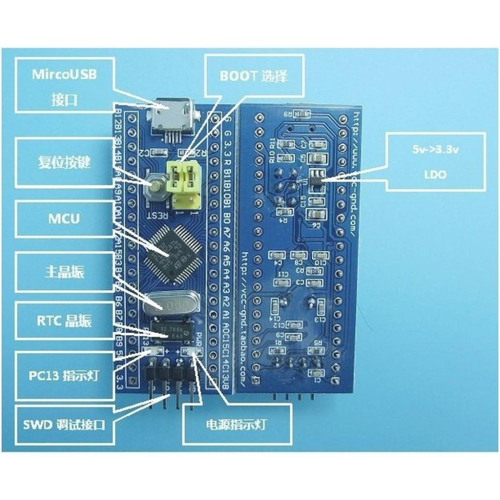 ►291◄原裝晶片 STM32F103C8T6最小系統板 單片機 核心板 STM32 ARM Arduino-細節圖2
