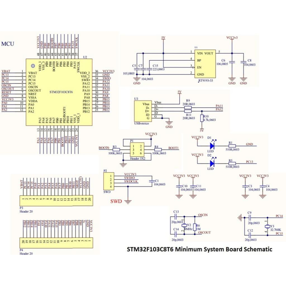 ►291◄原裝晶片 STM32F103C8T6最小系統板 單片機 核心板 STM32 ARM Arduino-細節圖4