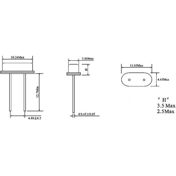 ►256◄12MHz Crystal 石英振盪器 HC-49S封裝 晶振-細節圖2