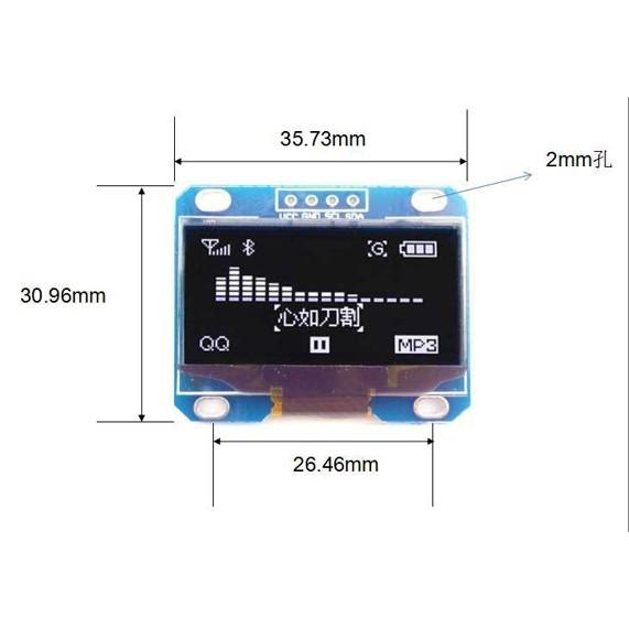 ►605◄白色 OLED顯示幕 1.3寸 12864 IIC I2C 4針 Arduino STM32 C51-細節圖2