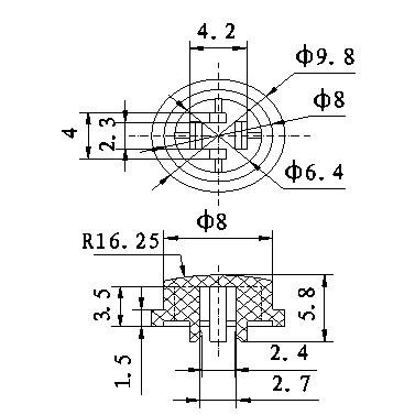 ►963◄(1個)按鍵帽 開關帽 配6*6*7.3 方頭輕觸開關 藍色-細節圖2
