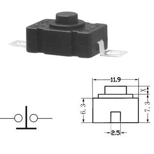►1026◄KAN-28 強光手電筒開關1.5A250V 自鎖 貼片式 18 x 12mm按鈕開關-細節圖3