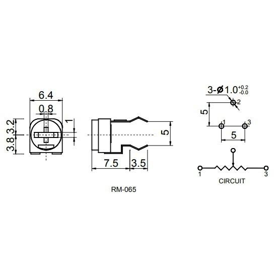 ►1009◄藍白可調電阻 臥式 5K歐姆 502 可調電位器 電位器-細節圖2