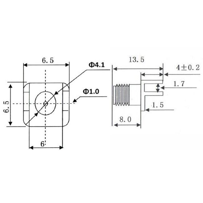 ►1324◄SMA-KE偏腳1.6mm外螺內孔連接器高頻接頭SMA-KHD天線座-細節圖3