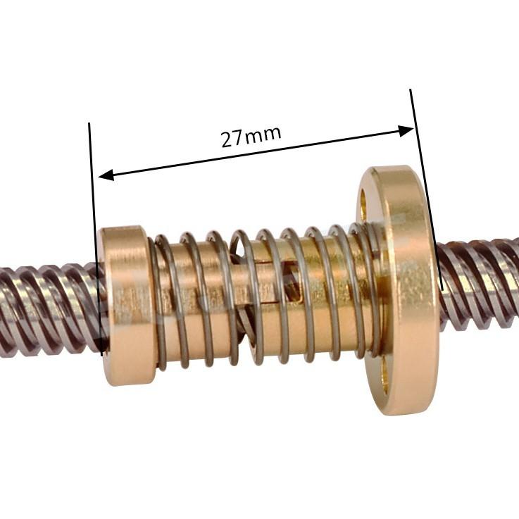 ►1348◄3D印表機 配件 T8銅螺母消間隙消回差螺母梯型不銹鋼螺桿 紋距2mm導程8mm-細節圖3