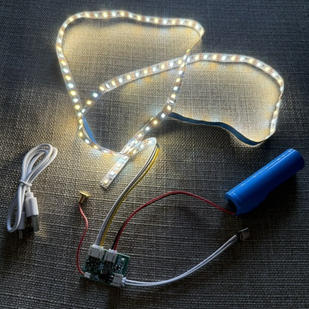 ►520◄5V單雙色 觸摸調光 變色小夜燈 Type-C充電 控制板 led檯燈模組 免焊線-細節圖2