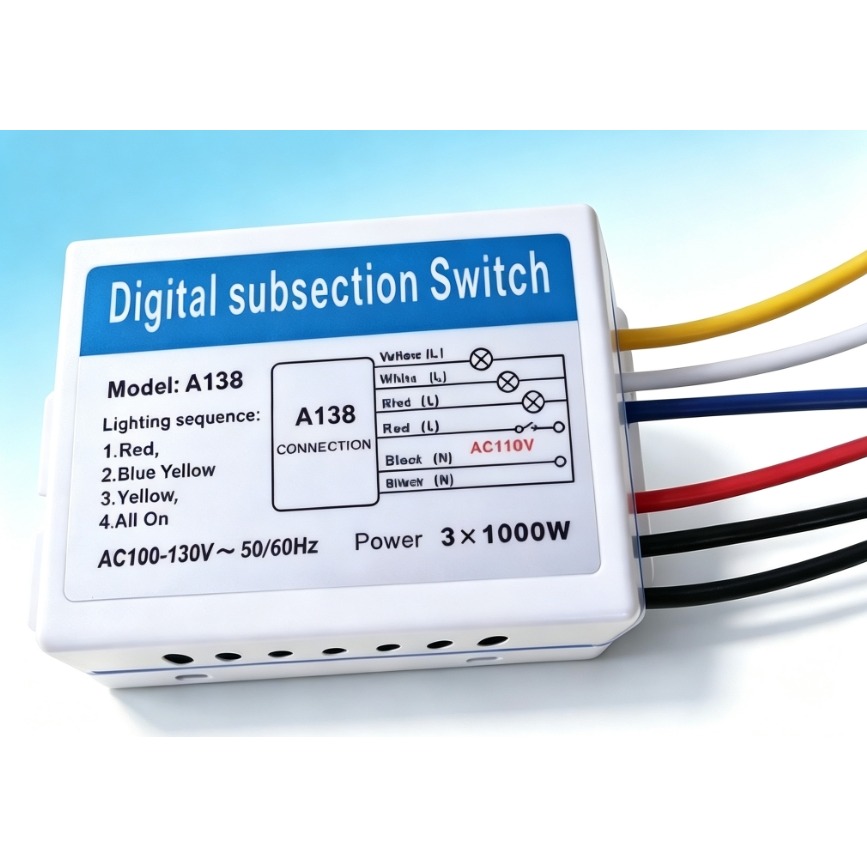 ►1053-1054◄電子開關 三段 四段 AC110V 專用 電腦開關 ic 電子控制開關 金屬外殼 分段切換燈-細節圖2