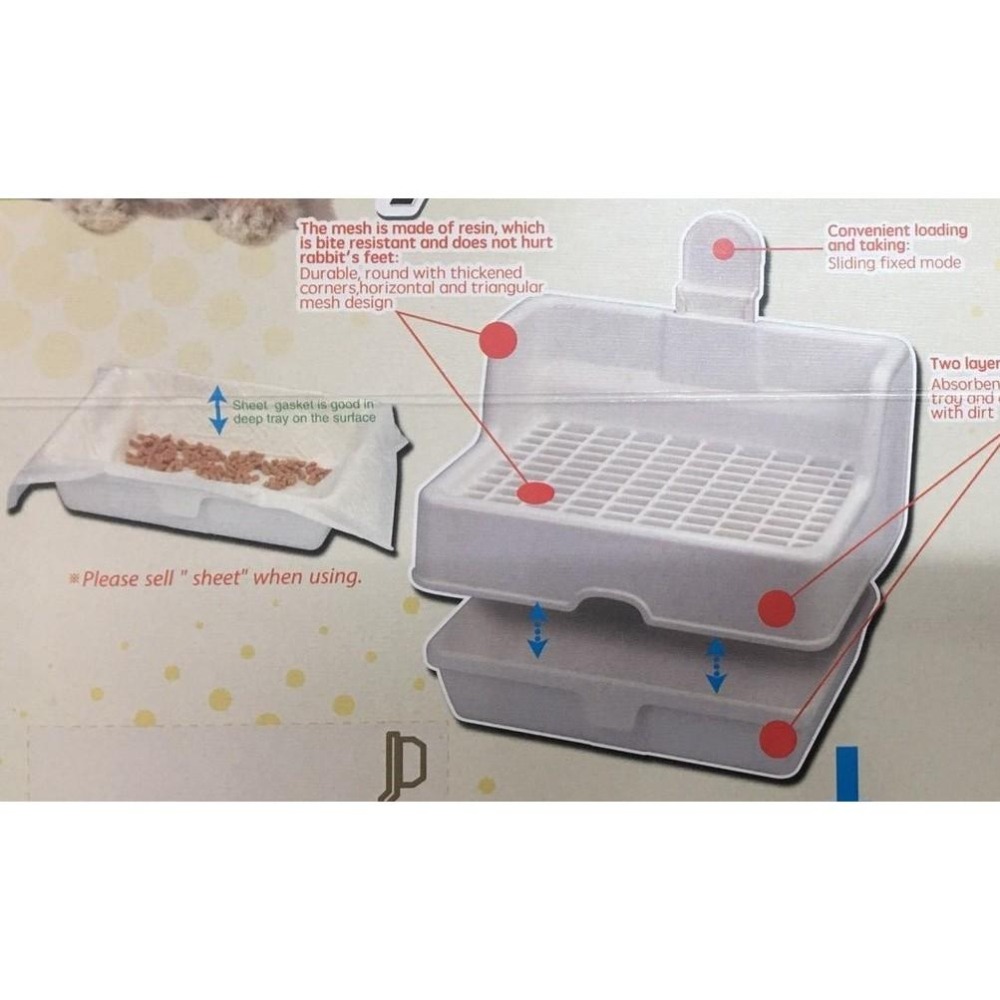 【三隻小豬寵物用品】麗利寶方便拆卸防尿垢兔便盆(超商限寄一個)-細節圖2
