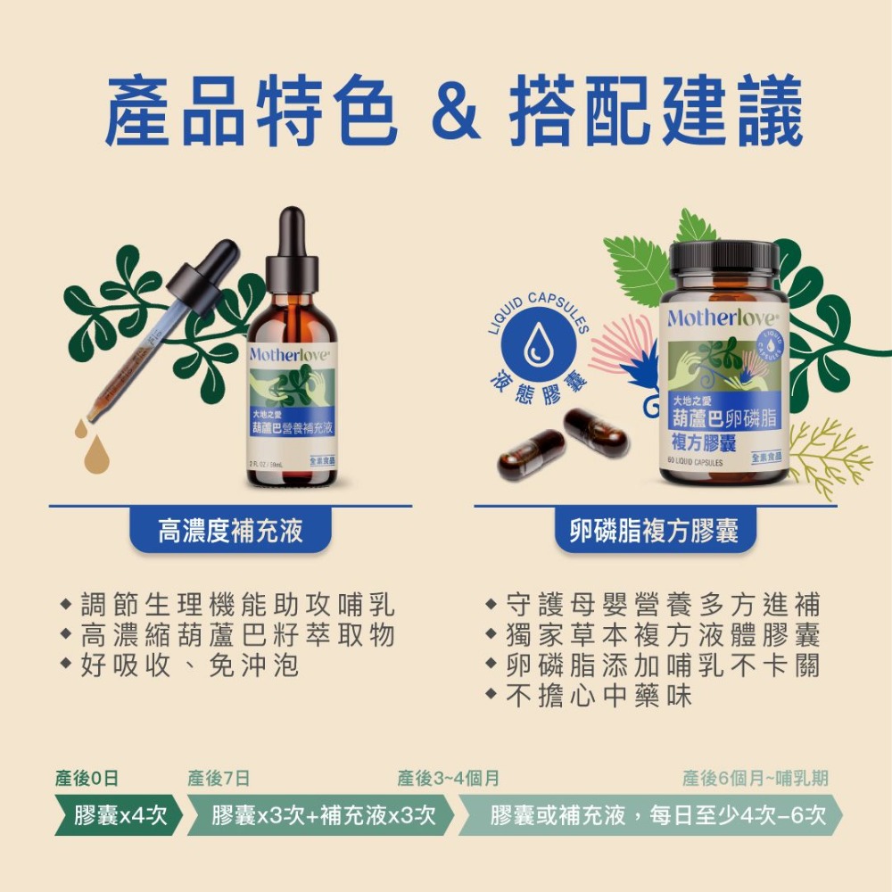 【大地之愛】Motherlove媽咪樂哺 葫蘆巴膠囊（複方）卵磷脂新配方 （60入/瓶）-細節圖2