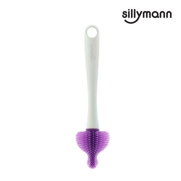 【韓國sillymann】 100%鉑金矽膠奶嘴刷（粉/紫）-細節圖8