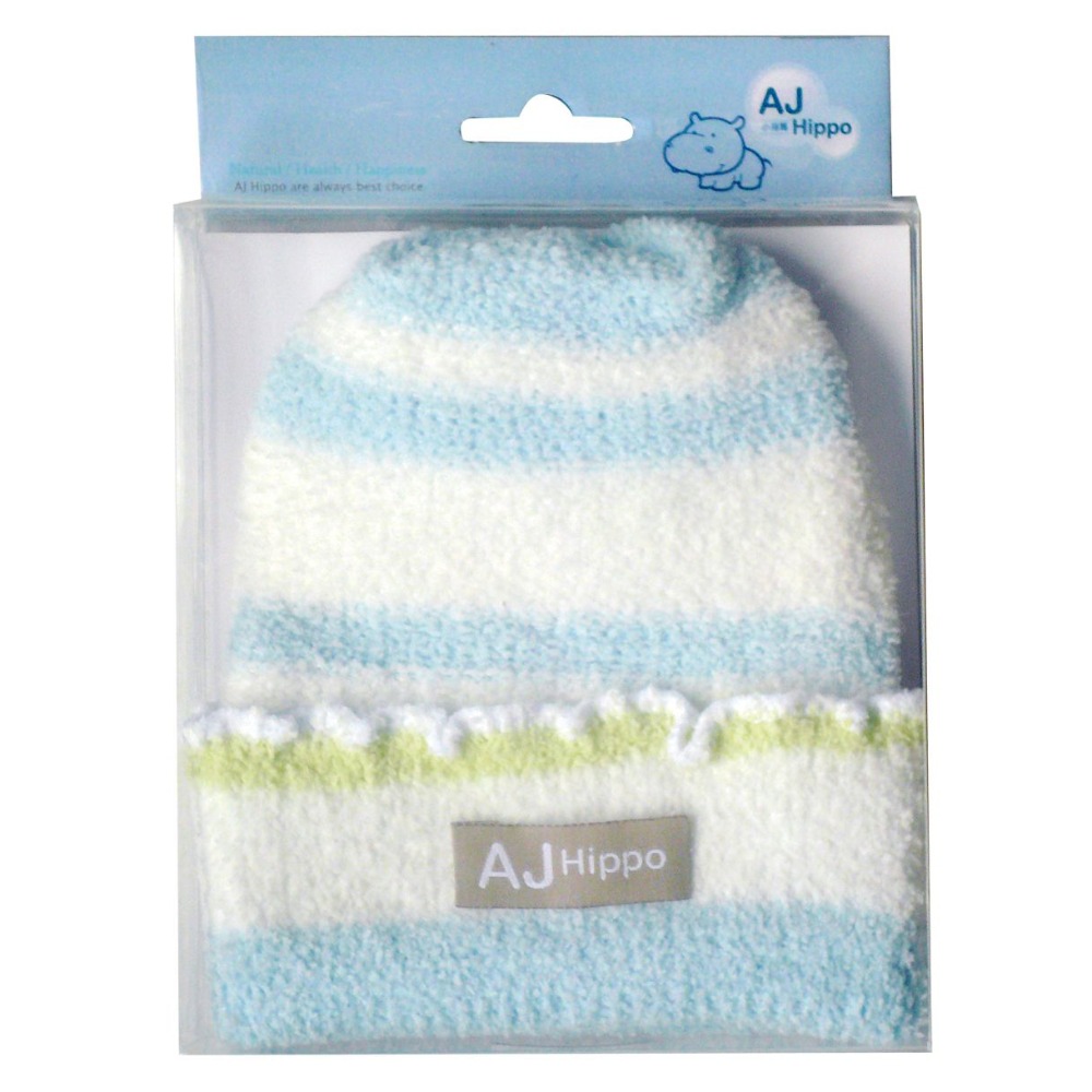 AJ HIPPO小河馬 初生型針織嬰兒帽（藍/粉） 新生兒帽子-細節圖2