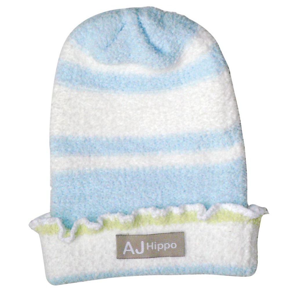 AJ HIPPO小河馬 初生型針織嬰兒帽（藍/粉） 新生兒帽子-細節圖3