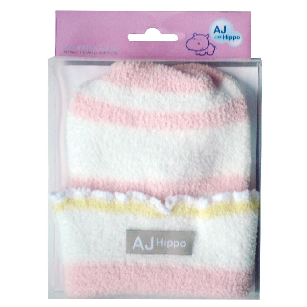 AJ HIPPO小河馬 初生型針織嬰兒帽（藍/粉） 新生兒帽子-細節圖4