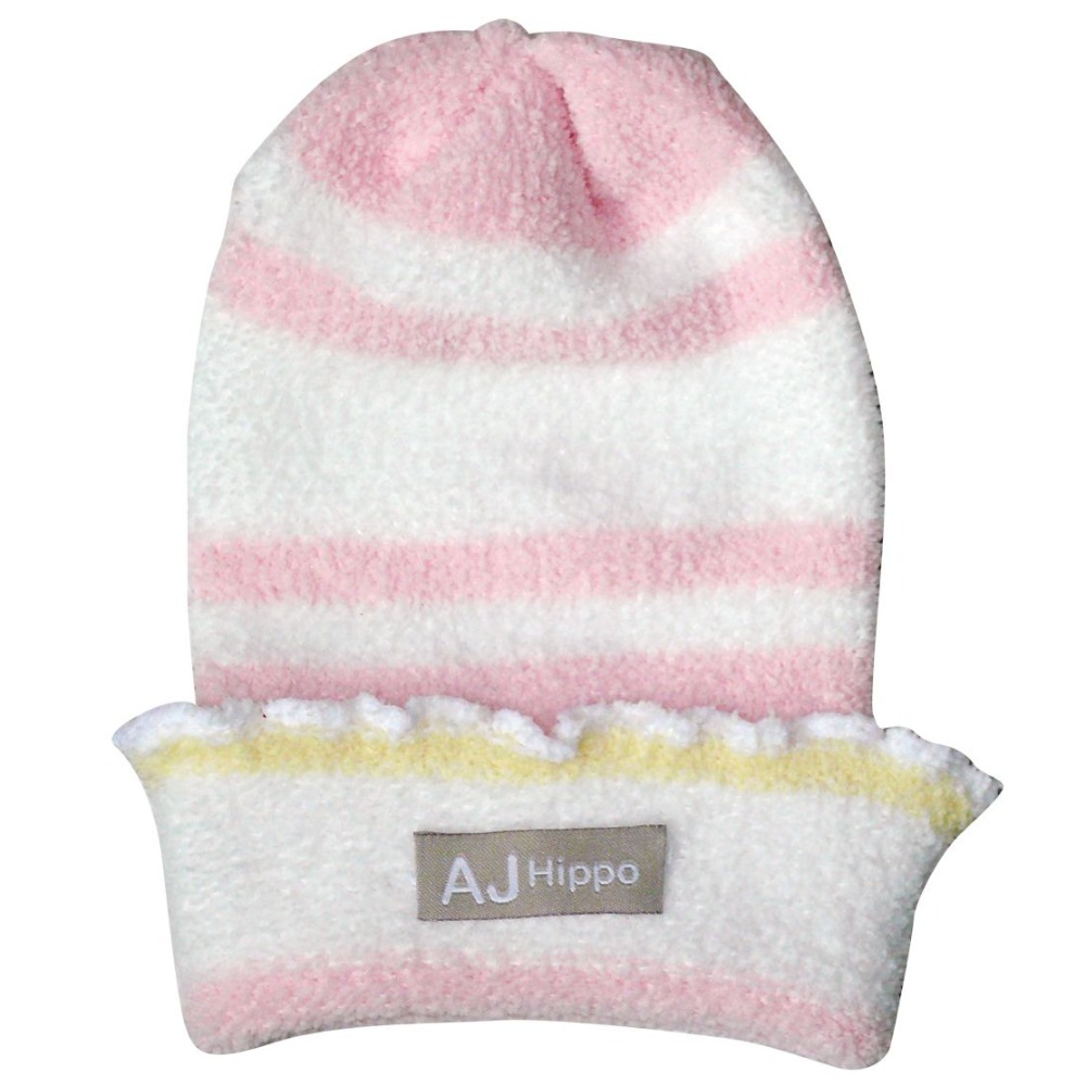 AJ HIPPO小河馬 初生型針織嬰兒帽（藍/粉） 新生兒帽子-細節圖5