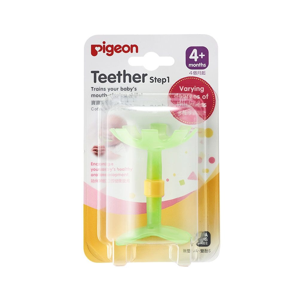 【貝親Pigeon】嘴唇訓練固齒器（綠色小花）-細節圖3