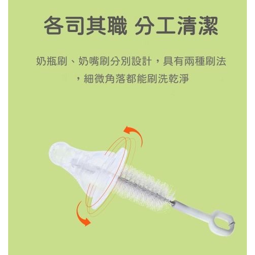【貝親Pigeon】二合一旋轉奶瓶刷（附奶嘴刷）-細節圖6