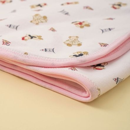 UniBABE優貝比 嬰兒兩用包巾-燈塔熊（粉紅色/黃色） 粉色綿羊（美麗人生 月子中心）-細節圖3