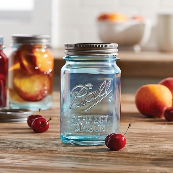 Ball® 16oz 窄口水藍 Vintage Aqua/Blue Regular Mouth Mason Jar 梅森-細節圖2