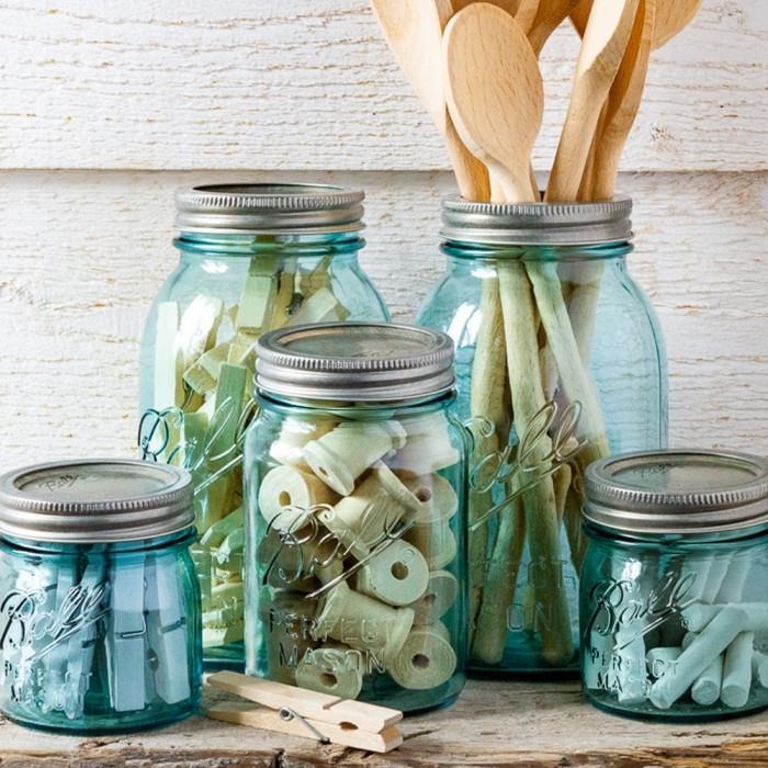 Ball® 16oz 窄口水藍 Vintage Aqua/Blue Regular Mouth Mason Jar 梅森-細節圖3