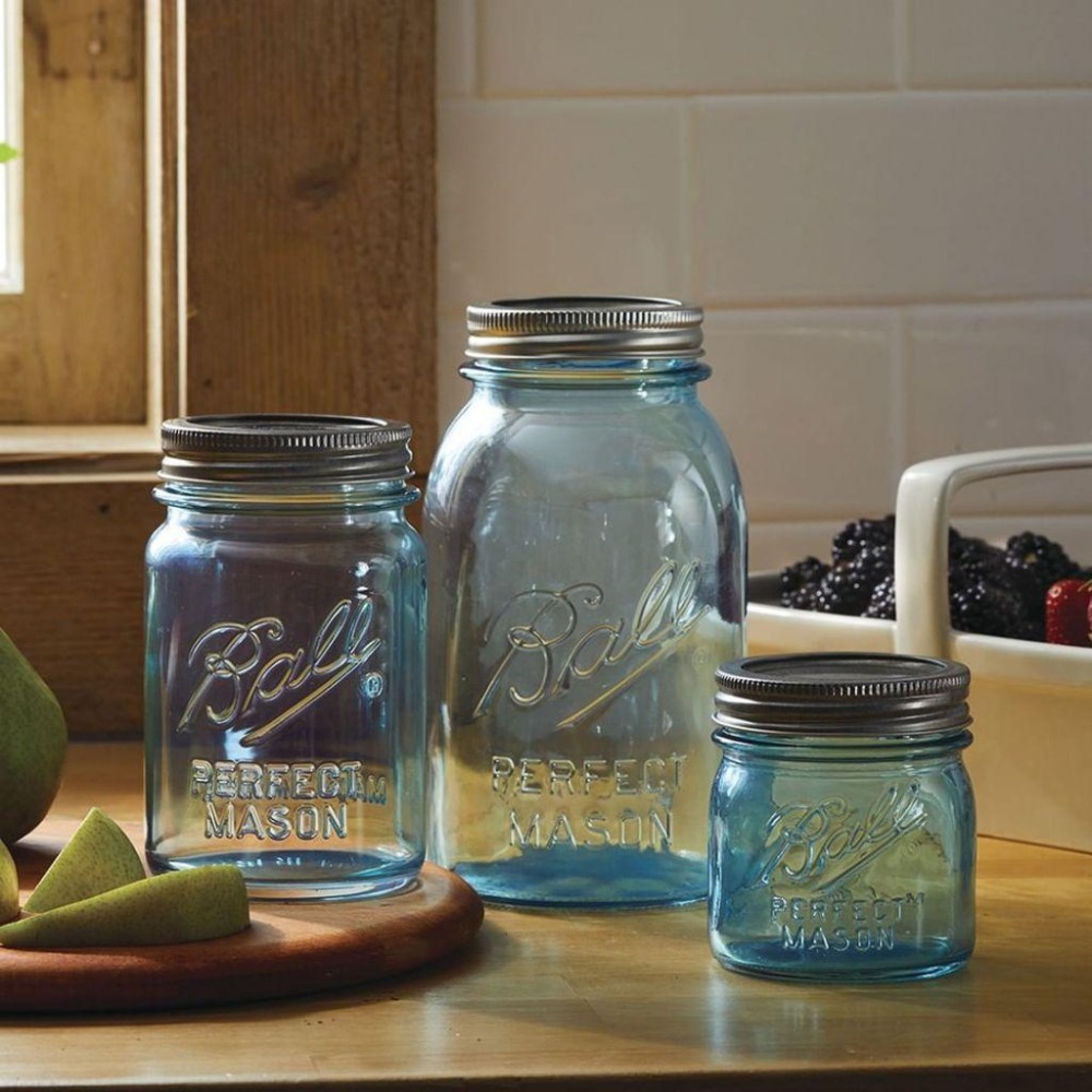 Ball® 32oz 窄口水藍 Vintage Aqua Regular Mouth Mason Jar 梅森瓶 玻璃罐-細節圖5