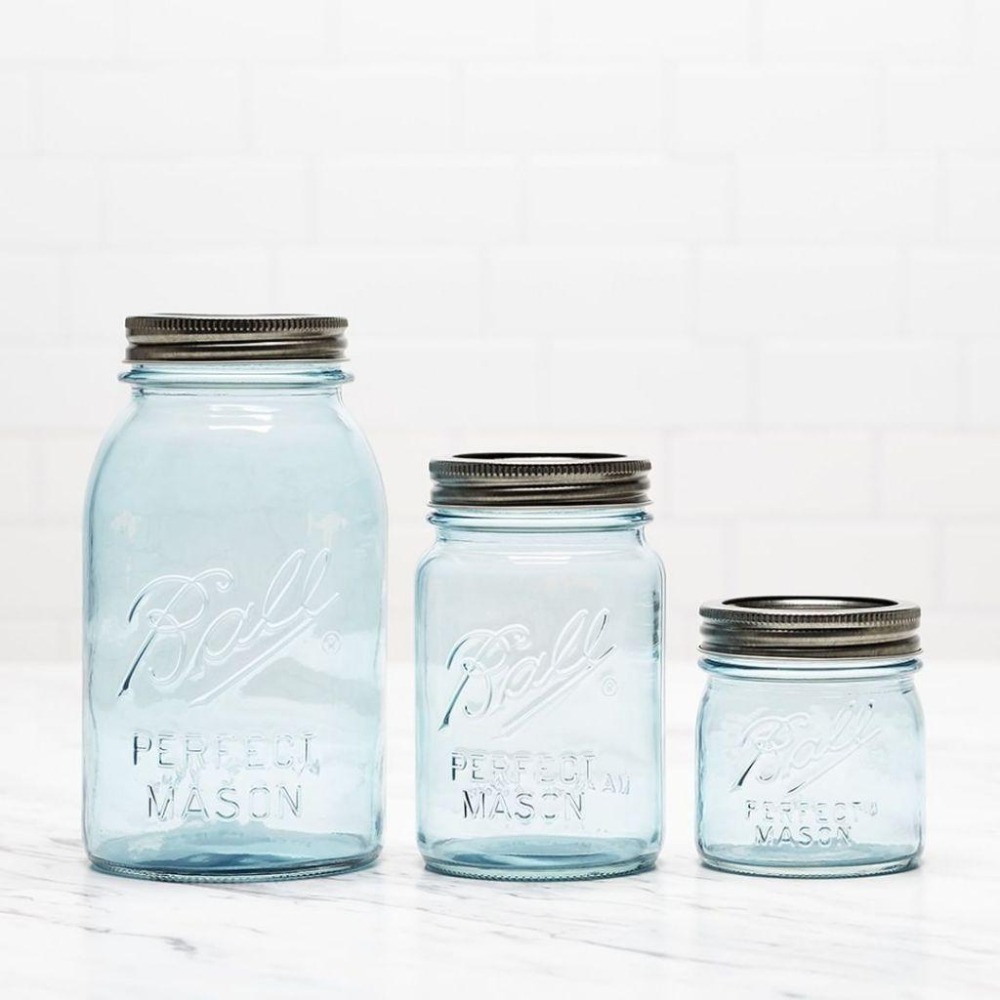 Ball® 32oz 窄口水藍 Vintage Aqua Regular Mouth Mason Jar 梅森瓶 玻璃罐-細節圖8