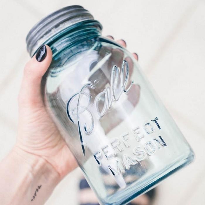 Ball® 32oz 窄口水藍 Vintage Aqua Regular Mouth Mason Jar 梅森瓶 玻璃罐-細節圖9