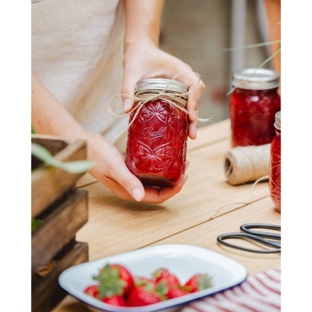Ball® 16oz 窄口復古雕花 Regular Mouth  Mason Jar 140th Anniversary-細節圖5