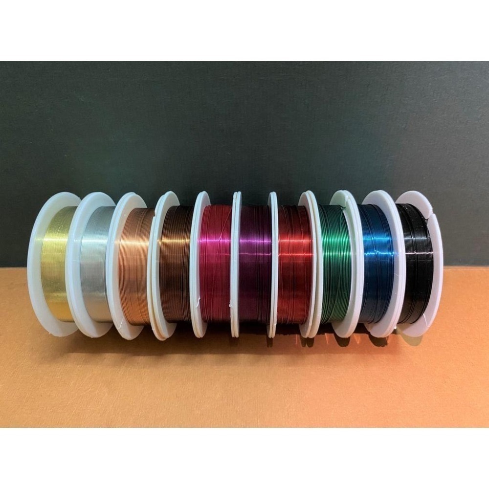 彩色銅線 0.3 0.4 0.5 0.6 0.8 mm 單捲 共10色 DIY金屬編織 繞線 花藝 首飾專用銅線 現貨-細節圖2