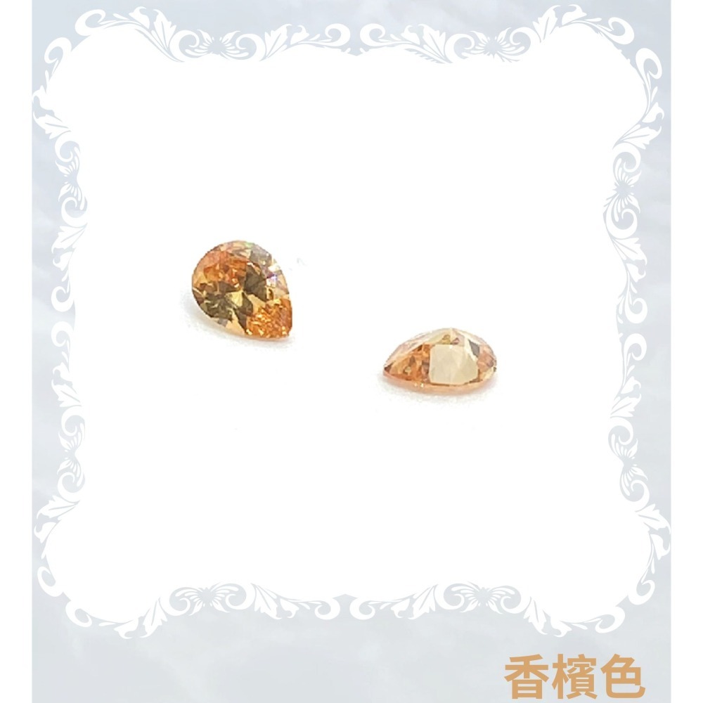 CZ鑽 CZ鋯石 水滴形梨形 透明 粉 變藍 香檳 橄欖黃 橄欖綠 石榴紅 紫紅 紫藍 黑 裸鑽 蘇聯鑽 金工蠟雕DIY-細節圖5