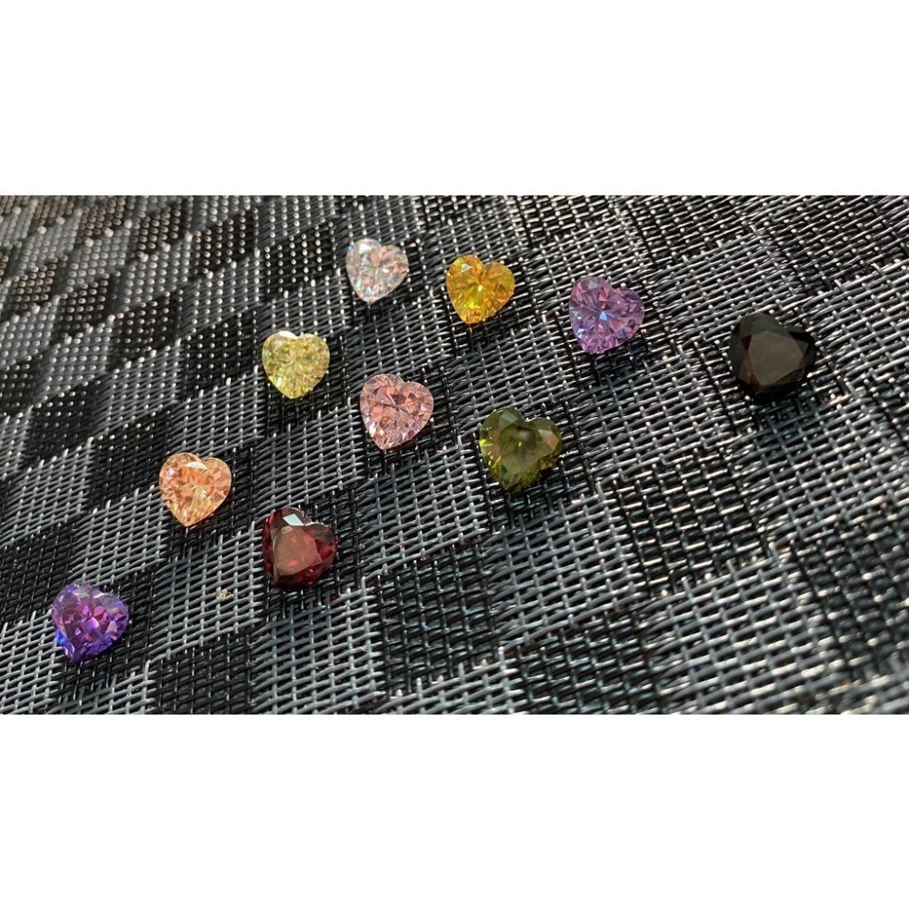 心形 CZ鑽 CZ鋯石 透明 粉 變藍 橄欖綠 橄欖黃 石榴紅 紫藍 香檳 金黃 黑色 裸鑽 蘇聯鑽 金工 蠟雕 DIY-細節圖2