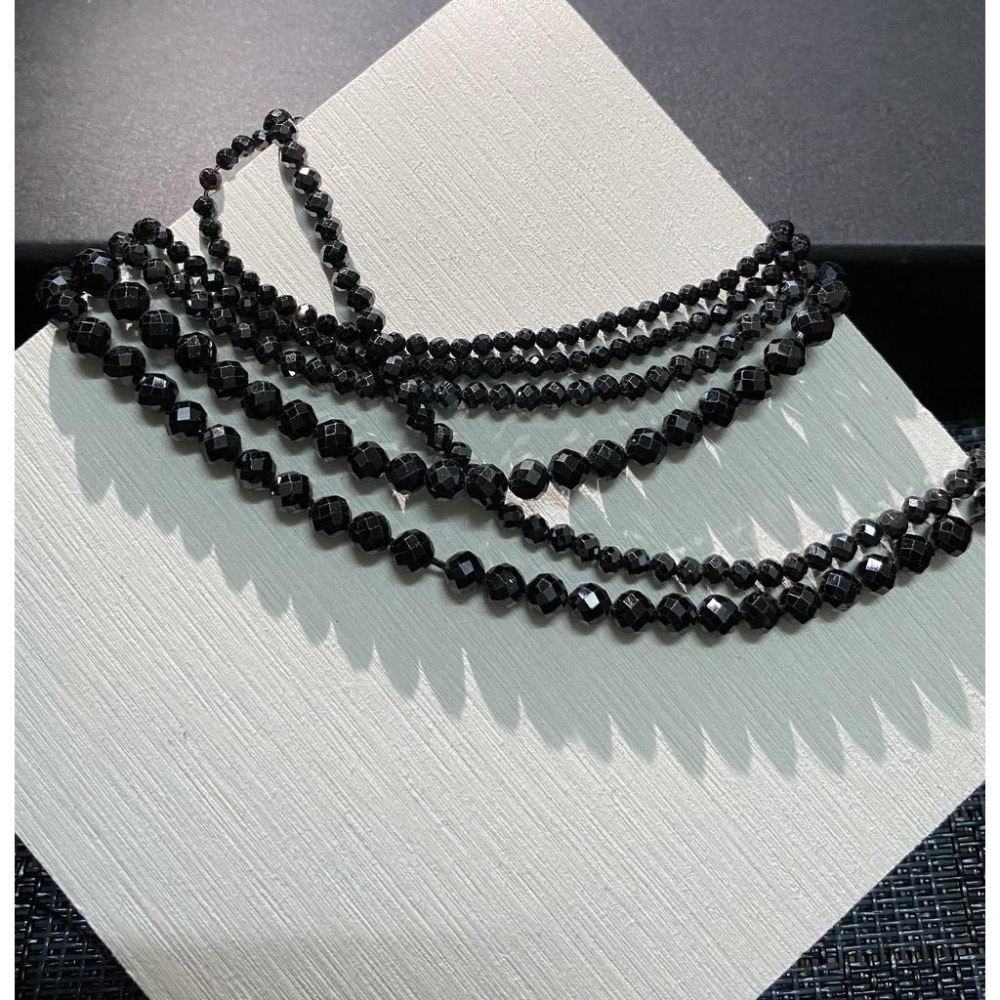 約 2mm 3mm 4mm 黑碧璽切面串珠 切面刻面圓珠 半成品DIY手作 項鍊手鍊耳環材料 天然石手作材料 單條隨機-細節圖4
