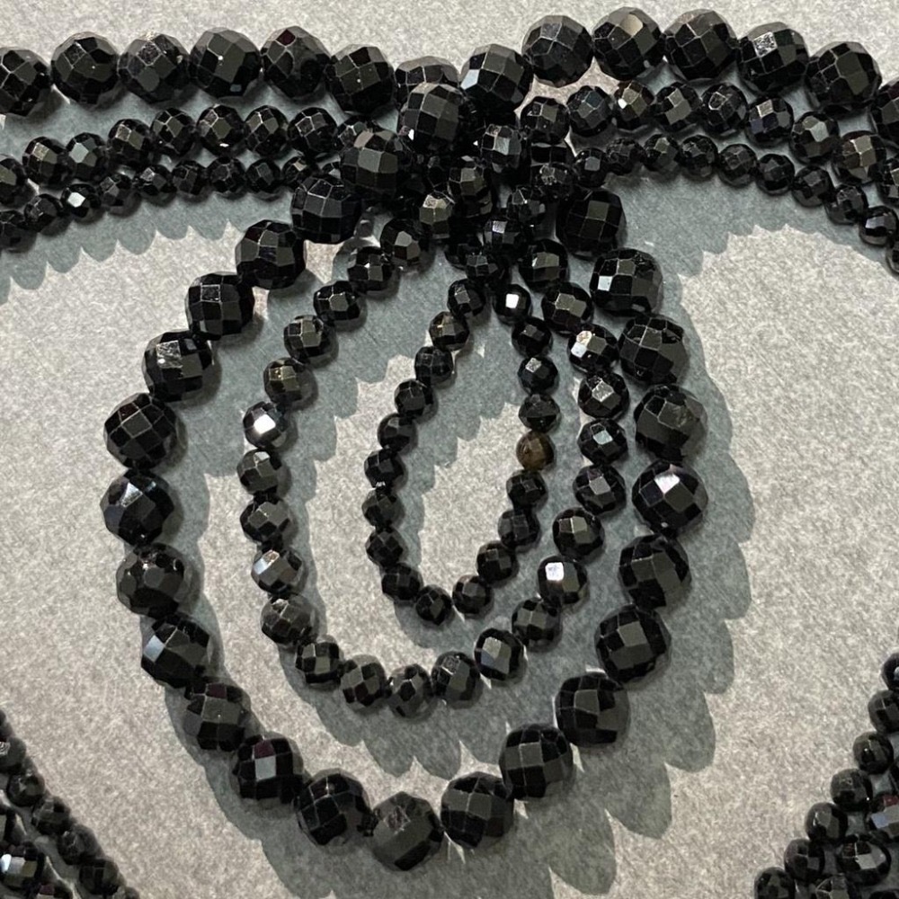 約 2mm 3mm 4mm 黑碧璽切面串珠 切面刻面圓珠 半成品DIY手作 項鍊手鍊耳環材料 天然石手作材料 單條隨機-細節圖5