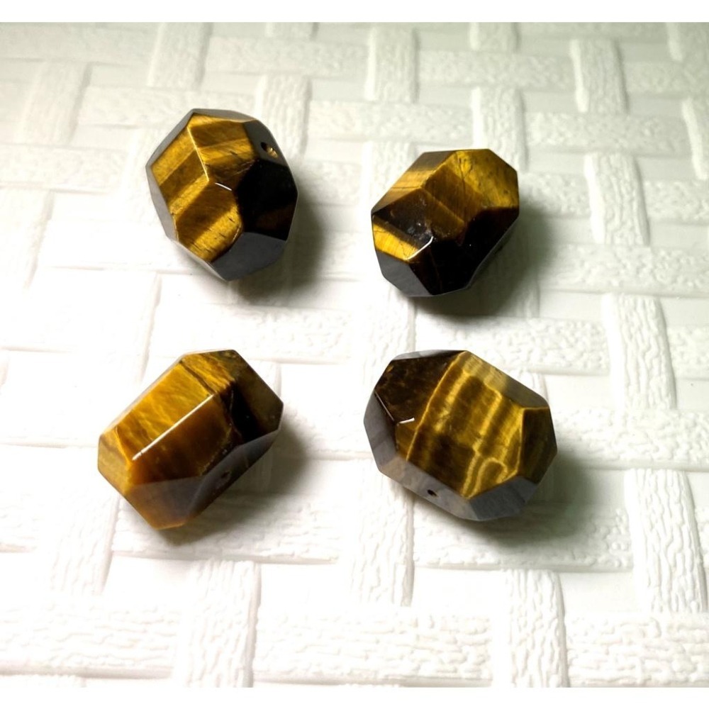 天然虎眼石隨形切面珠 橫孔 適合DIY手作 天然石手作材料 單個隨機出貨-細節圖3