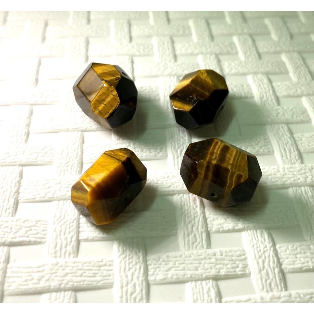 天然虎眼石隨形切面珠 橫孔 適合DIY手作 天然石手作材料 單個隨機出貨-細節圖4