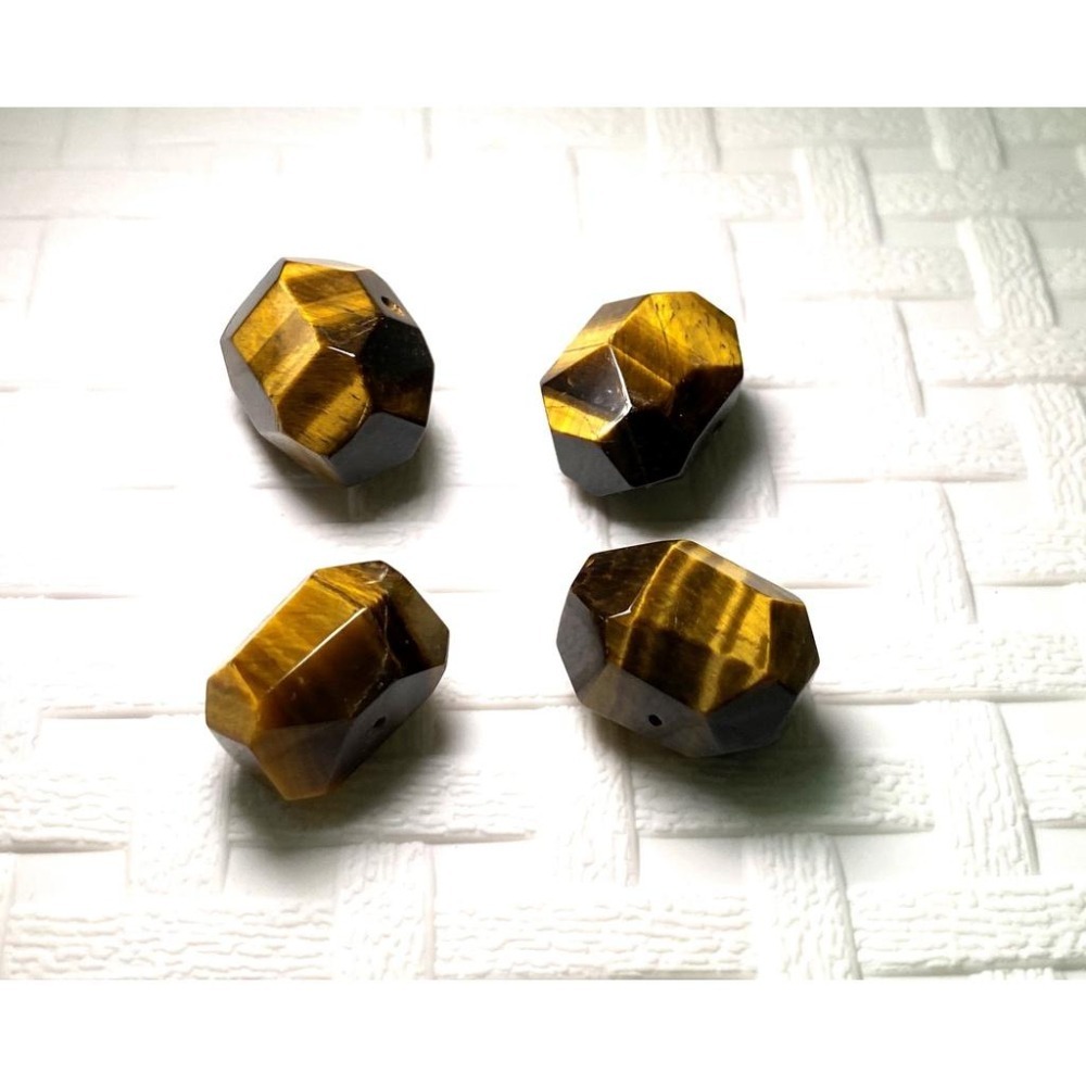 天然虎眼石隨形切面珠 橫孔 適合DIY手作 天然石手作材料 單個隨機出貨-細節圖5