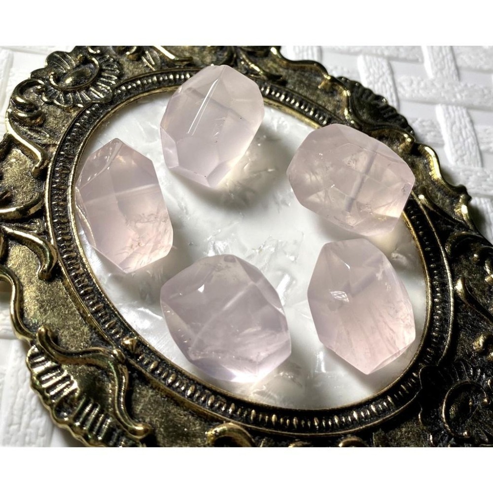 天然粉晶隨形切面珠 橫孔 適合DIY手作 天然石手作材料 單個隨機出貨 顏色粉嫩透-細節圖2